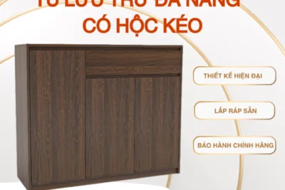 Tủ Lưu Trữ Đa Năng Có Hộc Kéo, Tủ Sách, Tủ Decor Gỗ MDF Cao Cấp Sang Trọng, Lắp Ráp Sẵn