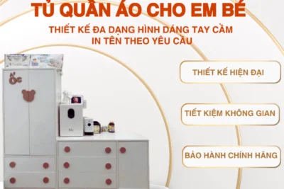 Tủ quần áo cho em bé thương hiệu Nestly Home thiết kế đa dạng hình dáng tay cầm, in tên theo yêu cầu