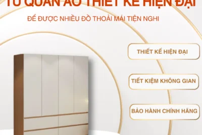 Tủ quần áo thiết kế hiện đại Nestly Home gỗ MDF phủ melamine để được nhiều đồ thoải mái tiện nghi