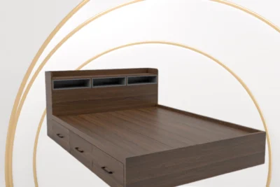 Giường 3 hộc kéo hiện đại kết hợp kệ đầu giường gỗ MDF cao cấp