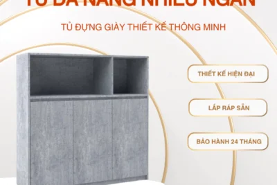 Tủ Đa Năng Nhiều Ngăn, Tủ Đựng Giày Thiết Kế Thông Minh, Tủ Gỗ Cao Cấp MDF, Lắp Ráp Sẵn