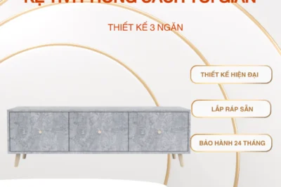 Kệ Tivi Phong Cách Tối Giản Tiện Dụng, Tủ Decor Gỗ 3 Ngăn MDF Cao Cấp Chống Trầy, Lắp ráp Sẵn.