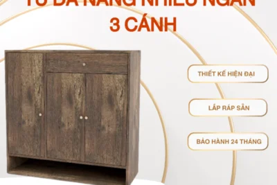 Tủ Đa Năng Nhiều Ngăn 3 Cánh, Tủ Đựng Giày Thiết Kế Thông Minh, Tủ Gỗ Cao Cấp MDF, Lắp Ráp Sẵn