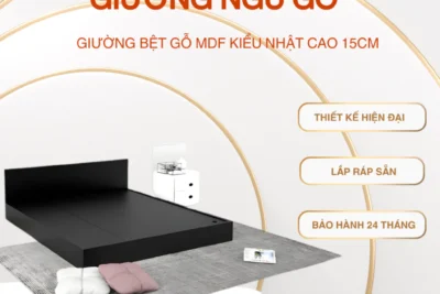 Giường ngủ gỗ, giường bệt gỗ MDF kiểu nhật cao 15cm [Freeship HCM]
