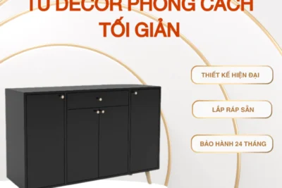 Tủ Decor Phong Cách Tối Giản, Tủ Gỗ Lưu Trữ Sang Trọng MDF Cao Cấp, Lắp Ráp Sẵn.