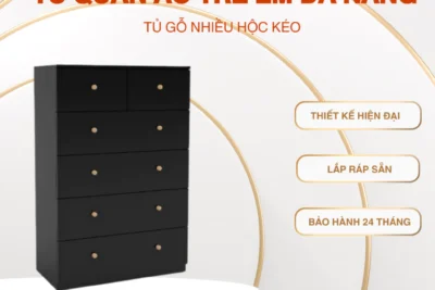 Tủ Quần Áo Trẻ Em Đa Năng, tủ Gỗ Nhiều Hộc Kéo, Tủ Gỗ MDF Cao Cấp, Lắp Ráp Sẵn