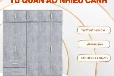 Tủ quần áo nhiều cánh thông minh gỗ MDF cao cấp