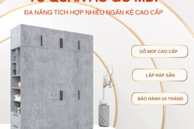 Tủ Quần Áo Gỗ MDF Đa Năng Tích Hợp Nhiều Ngăn Kệ [Freeship HCM]