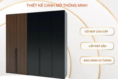 Tủ quần áo đa năng cánh mở thông minh gỗ MDF cao cấp sang trọng (Freeship HCM)